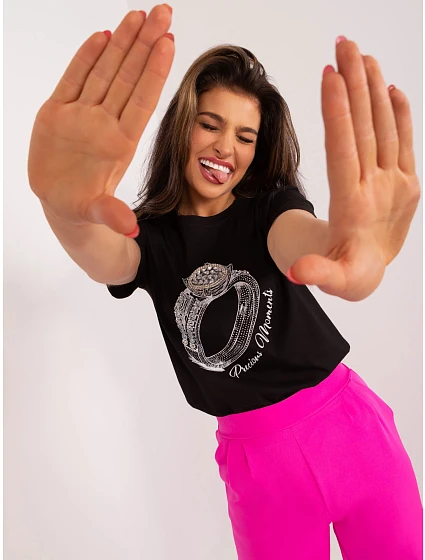 T shirt PM TS model 19525717 czarny - FPrice T shirt PM TS model 19525717 czarny - FPrice