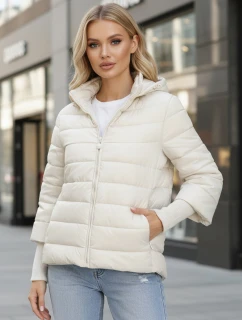 Dámska prešívaná bunda s kapucňou biela FashionStreet ty5355