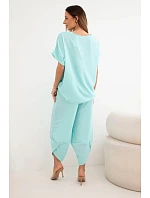Komplet z viskózy halenka + kalhoty mátový Komplet z viskózy halenka + kalhoty mátový