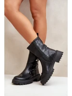 Botki Damskie Eko Skórzane Na Zamek Z Ozdobnymi Detalami Czarne Reritha Botki Damskie Eko Skórzane Na Zamek Z Ozdobnymi Detalami Czarne Reritha