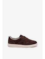 Sneakersy z veluru model 22044835 Čokoládové - VINCEZA