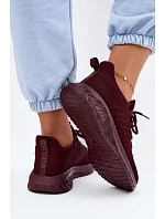 Lehké dámské sportovní nazouváky z Big Star Bordó model 22185515 - Big Star Shoes