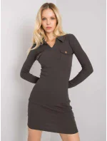 Šaty RV SK model 17462092 tmavá khaki - FPrice Šaty RV SK model 17462092 tmavá khaki - FPrice