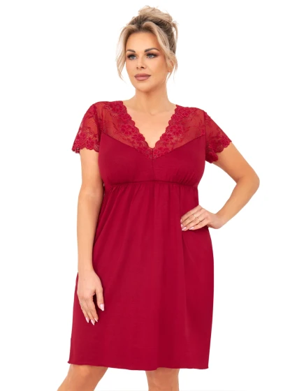 Noční košile Livia Plus Burgundy - Donna