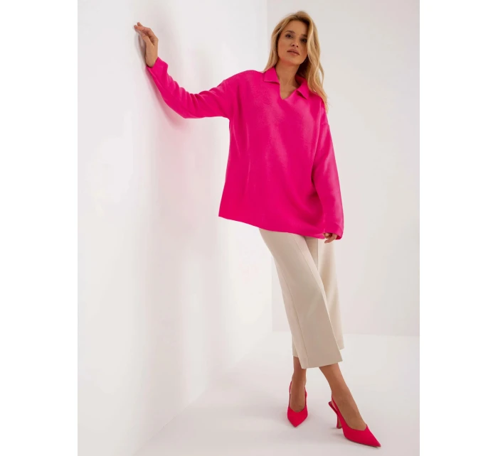 Dámsky sveter LC SW 2261 .00P fluo pink - FPrice