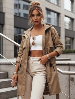 Dámska prechodná bunda parka NOLES tmavo béžová FashionStreet TY4280