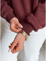 Dámská mikina nadměrné velikosti se srdíčky vínová Dstreet model 21988153 - FashionStreet