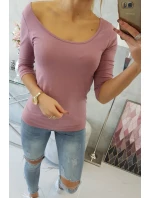 Halenka s kulatým výstřihem tmavě růžová Halenka s kulatým výstřihem tmavě růžová