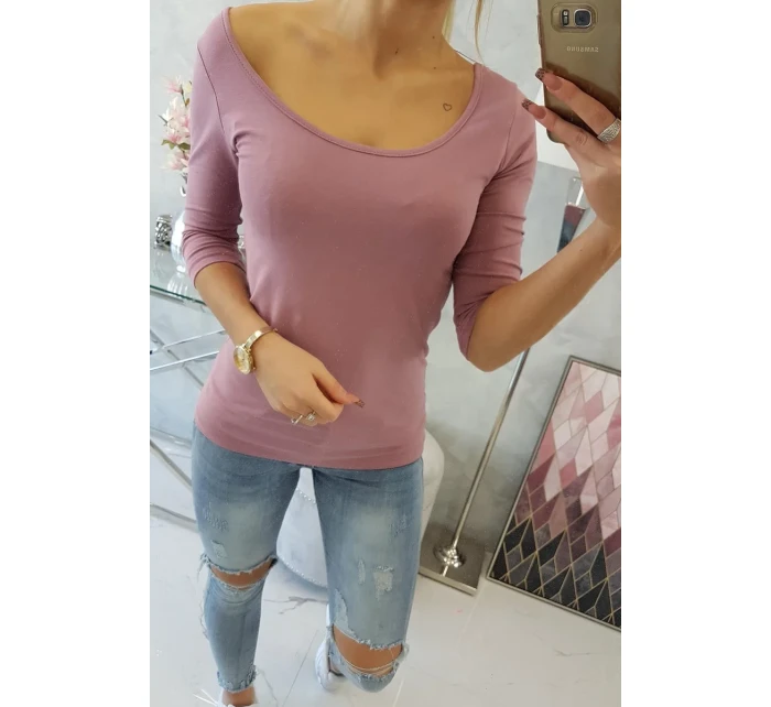 Halenka s kulatým výstřihem tmavě růžová Halenka s kulatým výstřihem tmavě růžová