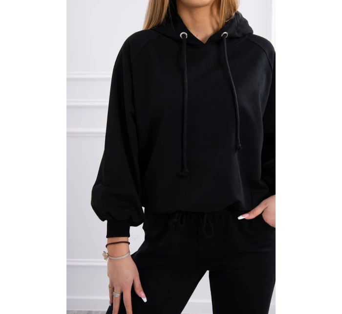 Súprava mikiny s kapucňou čierna