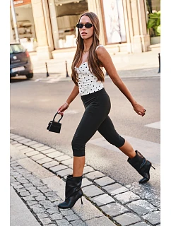 Čierne vysoké topánky na podpätku Jalisa