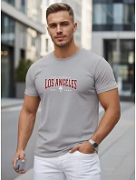 Pánské bavlněné tričko s nápisem, šedé, FashionStreet NX5136R