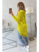 Mikina s dlhým chrbtom a kapucňou kivi