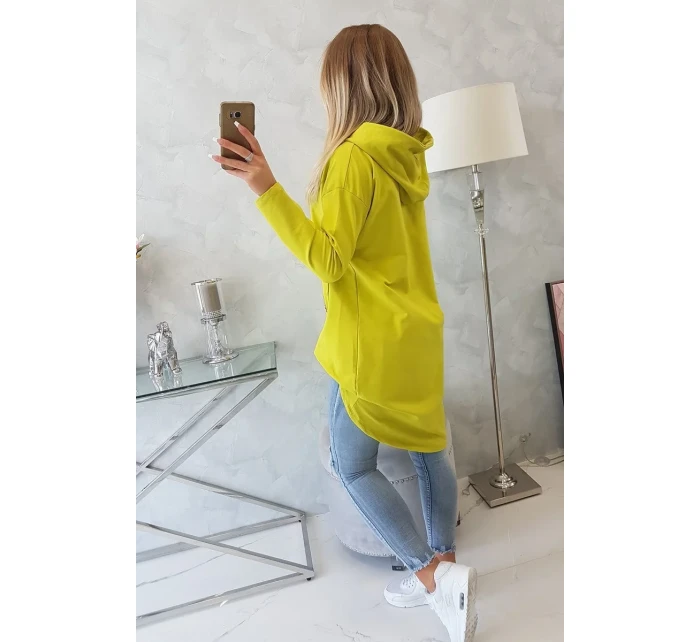 Mikina s dlhým chrbtom a kapucňou kivi