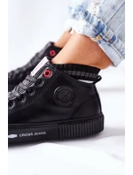 Trampki Damskie Cross Jeans Wysokie Czarne II2R4021 Trampki Damskie Cross Jeans Wysokie Czarne II2R4021