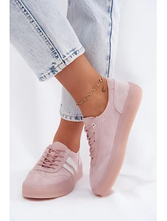 Tenisky z prírodného semišu na platforme Pink Coralia