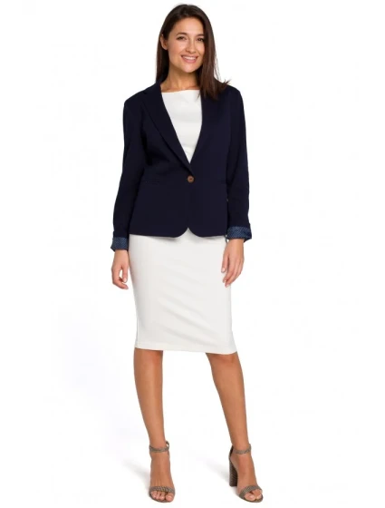 S154 Sako s jedným gombíkom - tmavo modré