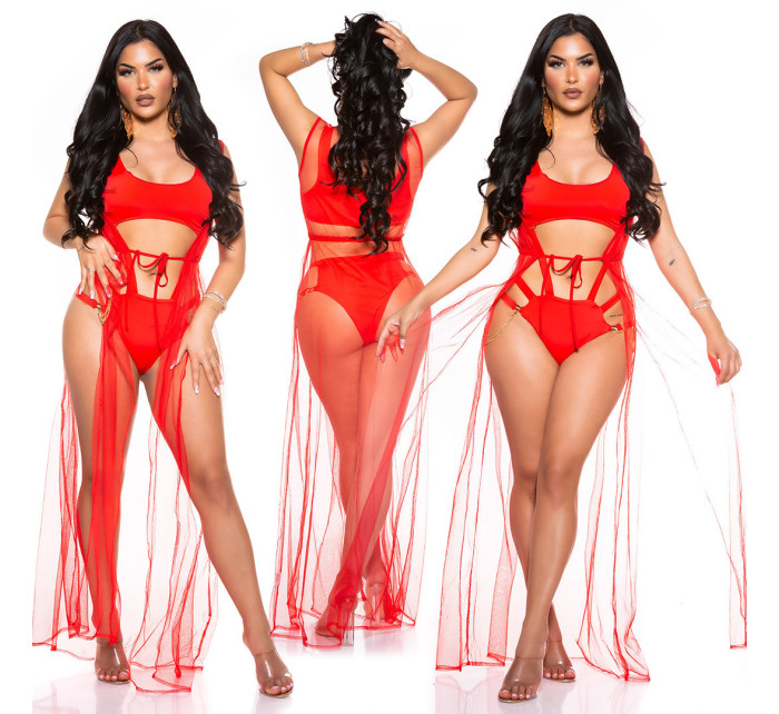 Sexy Koucla Mesh Cover Up with Drawstring Waist