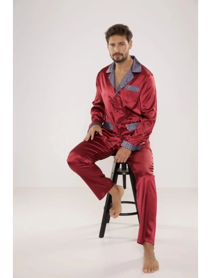 Pánske saténové pyžamo Satyna Adam 939 - De Lafense Pánske saténové pyžamo Satyna Adam 939 - De Lafense