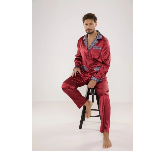 Pánske saténové pyžamo Satyna Adam 939 - De Lafense Pánske saténové pyžamo Satyna Adam 939 - De Lafense