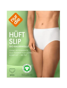 Dámske nohavičky s vysokým strihom NUR DIE COTTON MIDISLIP - NUR DIE - biela