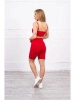 Súprava s nohavicami s vysokým pásom červená