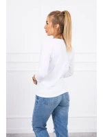 Blúzka s výstrihom do V biela