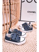 Dziecięce Trampki Na Rzepy BIG STAR HH374201 Granatowe