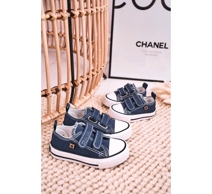 Dziecięce Trampki Na Rzepy BIG STAR HH374201 Granatowe