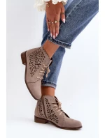Dámské Šněrovací Botky  Beige model 21646147 - Zazoo