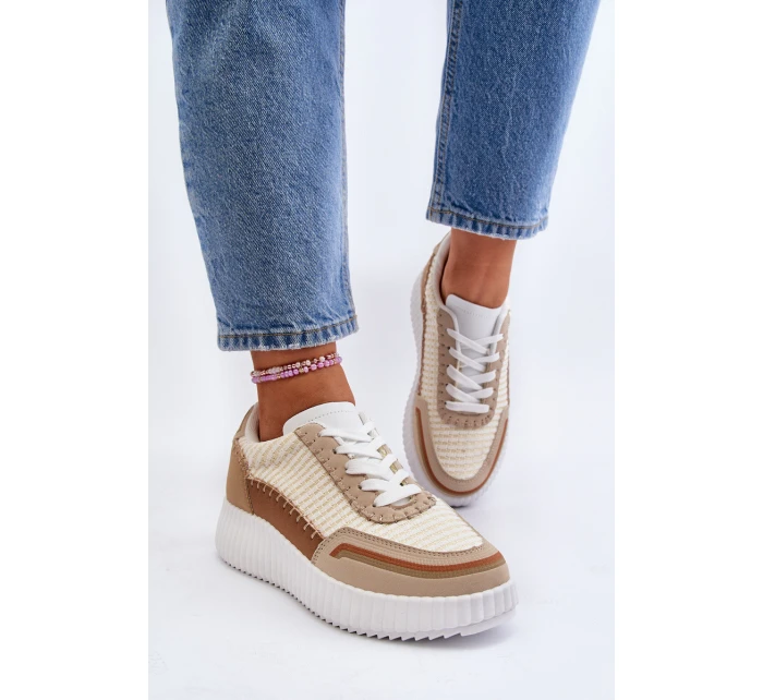 Dámské tenisky na platformě béžové model 21650631 - Boto