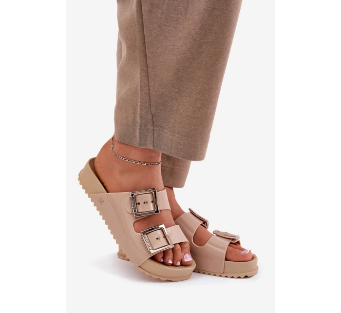 Damskie Klapki Gładkie Pachnące ZAXY NN285092 Beżowe