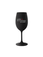 BÝŤ PSYCHOLÓGOM NIE JE PRELÓN - čierny pohár na víno 350 ml