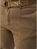 Jeansy damskie z wysokim stanem mom fit z paskiem brązowe model 22136316 - FashionStreet