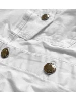 Biela džínsová bunda s elastickým pásom (W026)