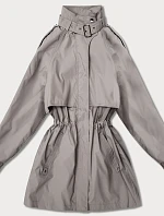 Dámska tenká bunda Goodlookin s vetrovým golierom Dark Beige (P3-6302-62)