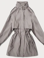 Dámska tenká bunda Goodlookin s vetrovým golierom Dark Beige (P3-6302-62)