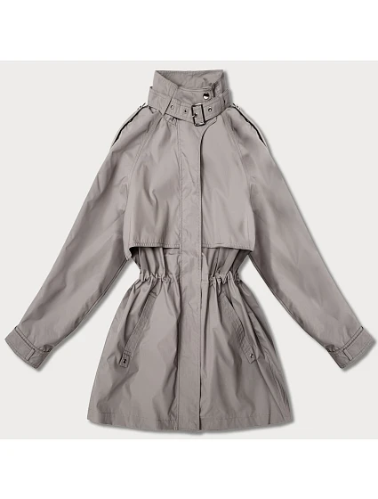 Dámska tenká bunda Goodlookin s vetrovým golierom Dark Beige (P3-6302-62)