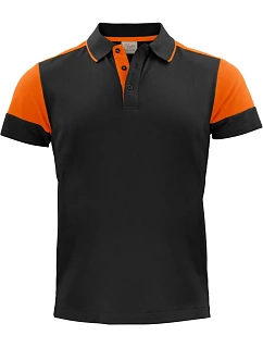 Printer Prime Polo Men Pánske piqué polo z hrubej bavlny 61.5024 čierna/oranžová