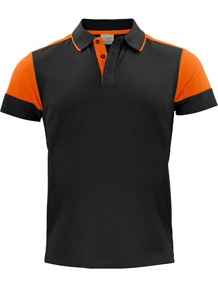 Printer Prime Polo Men Pánske piqué polo z hrubej bavlny 61.5024 čierna/oranžová Printer Prime Polo Men Pánske piqué polo z hrubej bavlny 61.5024 čierna/oranžová