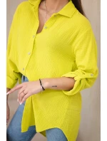 Bavlnené mušelínové tričko oversize kiwi