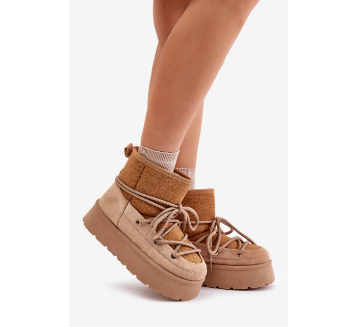 Sněhule S Na Platformě Hnědé model 21676659 - Boto