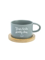 DNES BUDE SKVĚLÝ DEN - šedý hrníček makronka 200 ml
