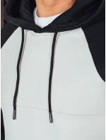 Pánska základná mikina s kapucňou svetlo šedá FashionStreet BX5894