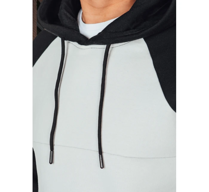 Pánska základná mikina s kapucňou svetlo šedá FashionStreet BX5894