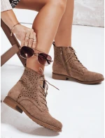 Dámske šnurovacie topánky coffee FashionStreet ZY1151