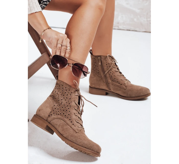 Dámske šnurovacie topánky coffee FashionStreet ZY1151