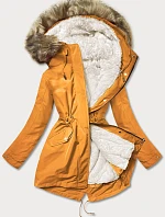 Dámska teplá zimná bunda žlto-ecru (w629)