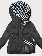 Dámska voľná bunda s kapucňou čierna (8118)