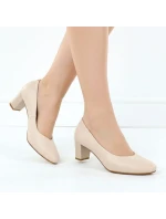 Sergio Leone W SK415B béžové lodičky na podpätku